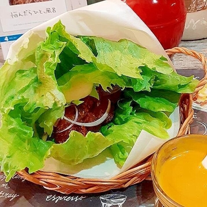 鶏排(台湾風唐揚げ)レタスバーガー♪